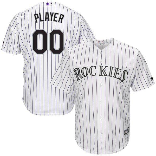 Men Colorado Rockies Majestic White Home Cool Base Custom MLB Jersey